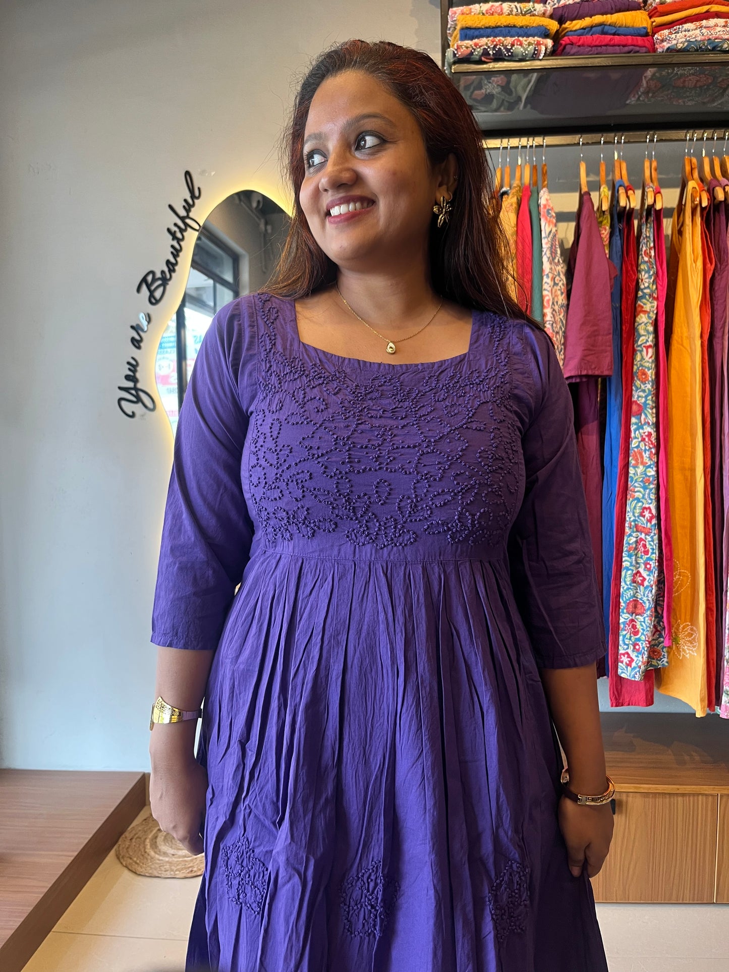 Pleated dress - Indigo