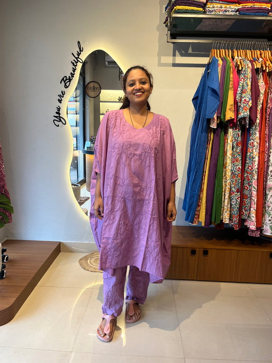 Kaftan top and pant - Pale lavender