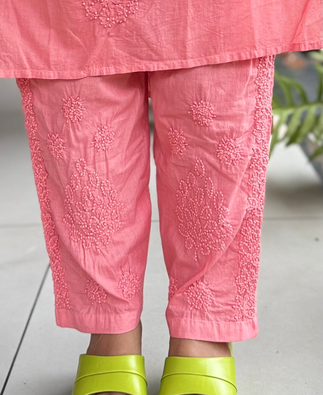 Sleeveless Straight Kurti and Pant (co-ord set) PRE-ORDER - Neon Peach