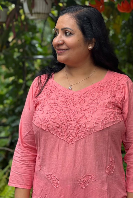 Straight Kurti PRE-ORDER - Neon Peach