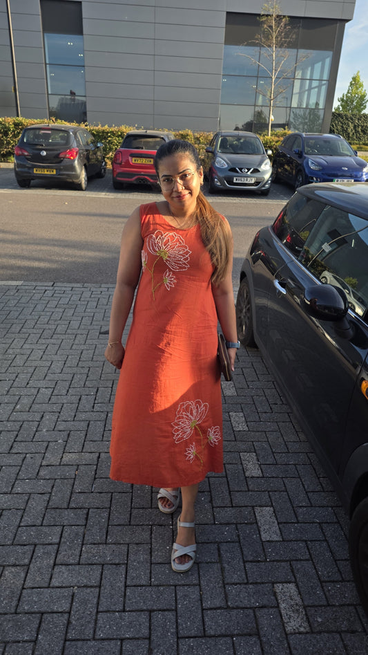 Glow Dress - Rust Orange