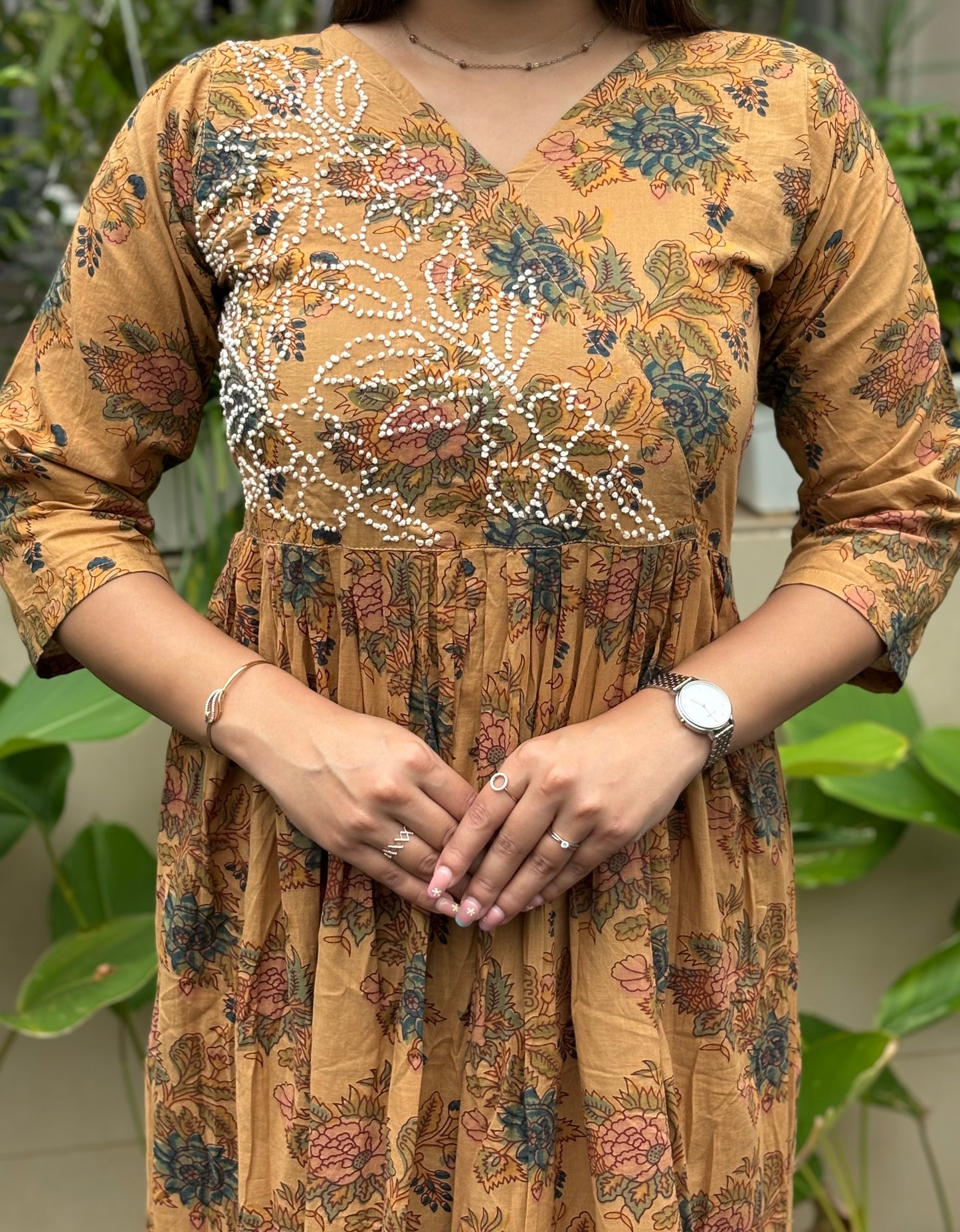 Pleated Angrakha dress PRE-ORDER - Vanya