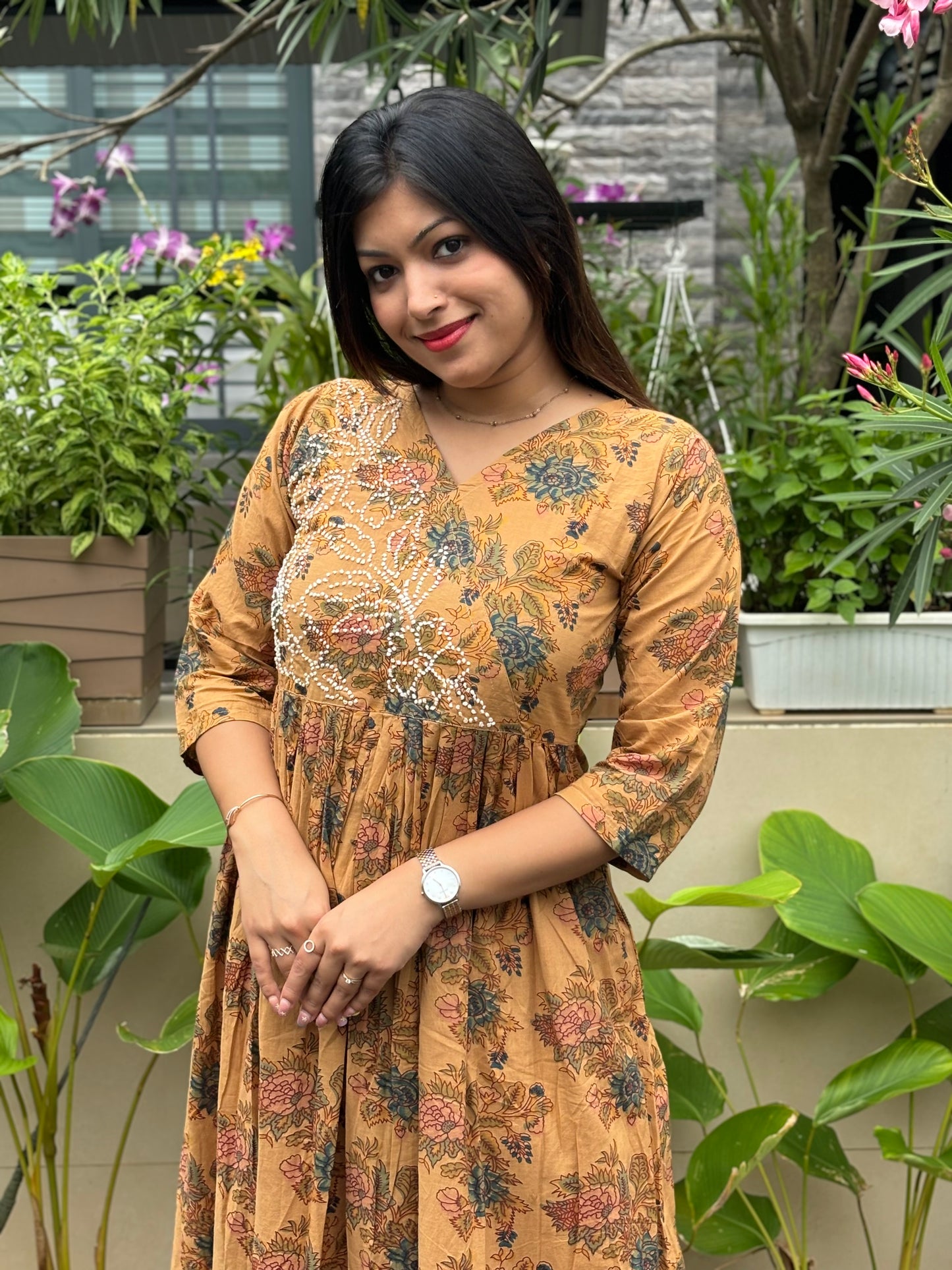 Pleated Angrakha dress PRE-ORDER - Vanya