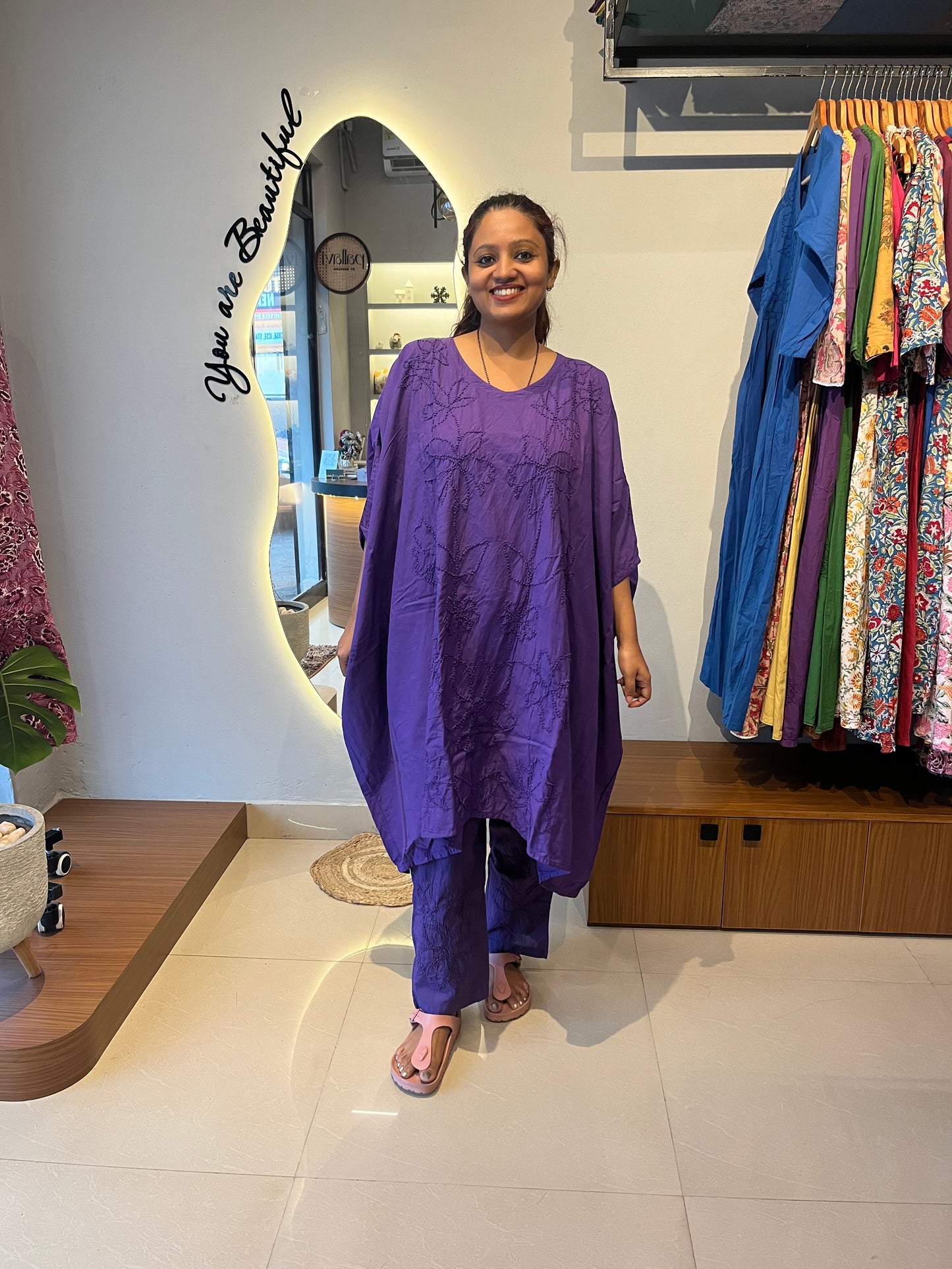 Kaftan top and pant - Indigo
