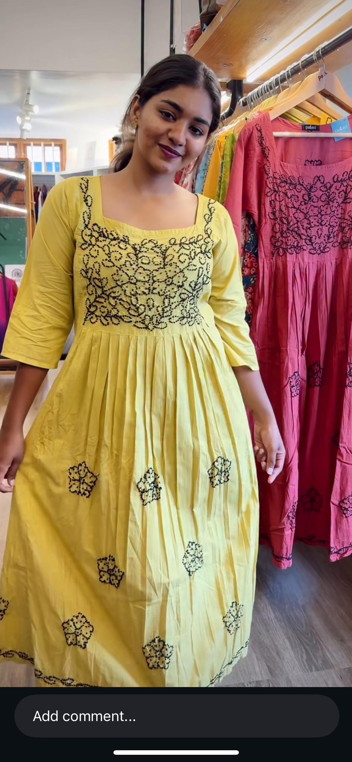 Pleated dress  PRE-ORDER -Black knots on Lime Yellow