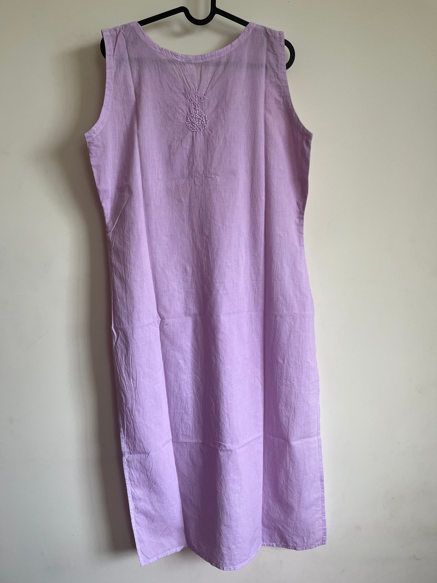 Straight Kurti and pant (Sleeveless) - Light lavender