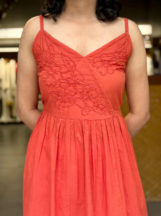 Garden whispers Dress PRE-ORDER - Rust Orange