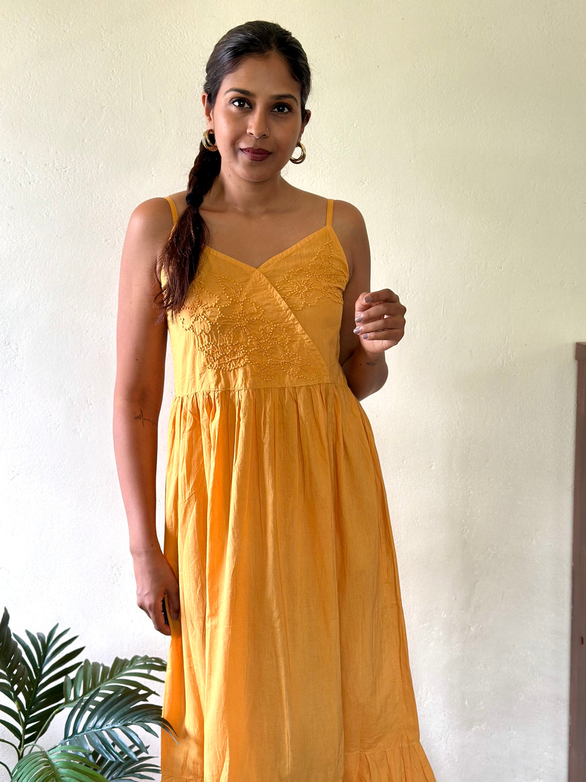 Garden whispers  Dress - Mustard Yellow