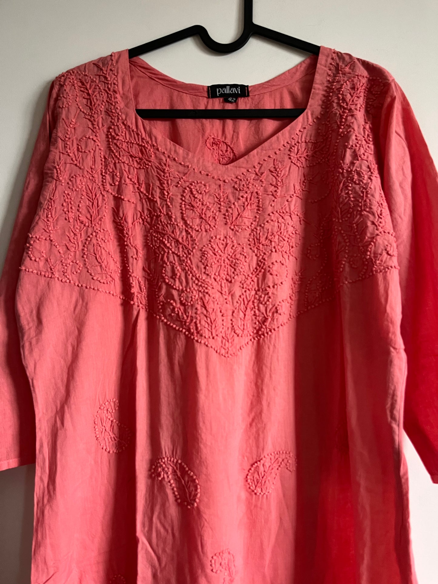 Straight Kurti and pant PRE-ORDER - Neon Peach