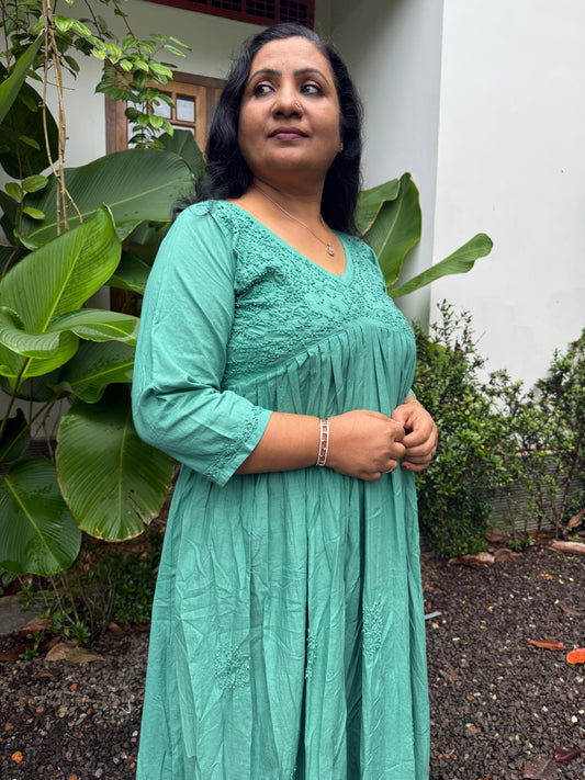 Aliya Cut Dress - Teal