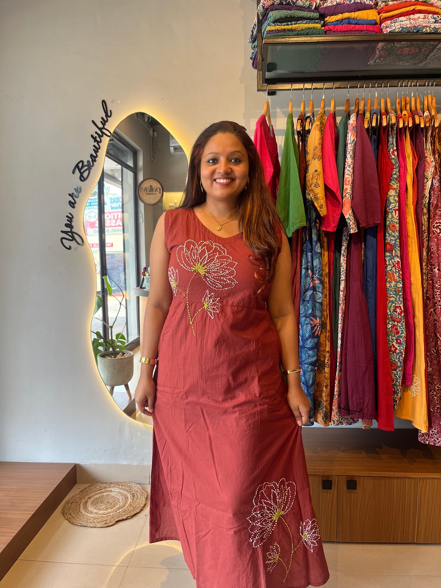 Glow Dress - Cinnamon brown