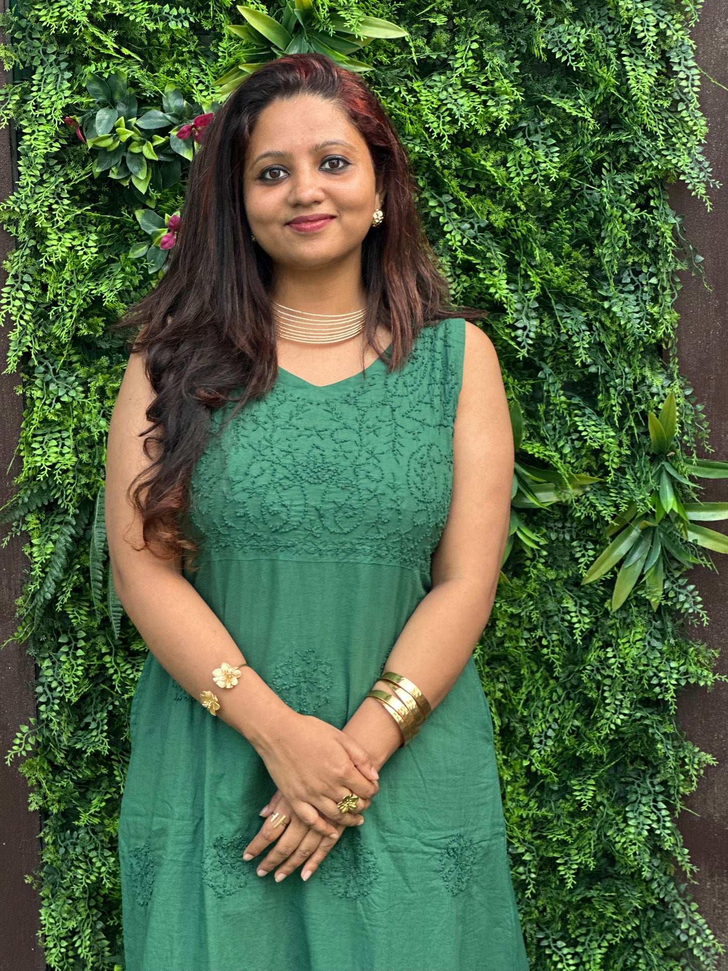 Sleeveless A-LINE Dress PRE-ORDER - Bottle green