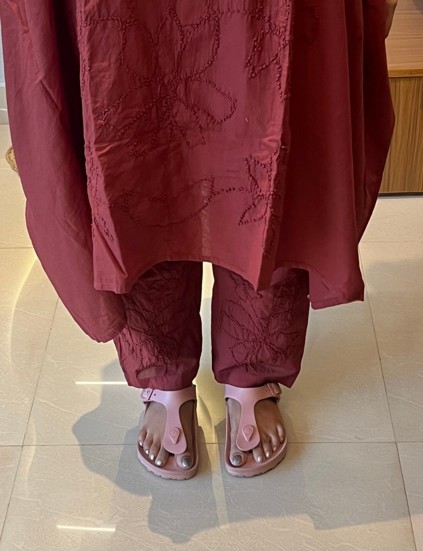 Kaftan top and pant - Cinnamon brown