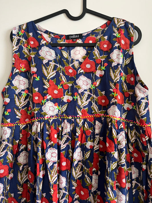 Blush and Bloom Dress - Floral White Red
