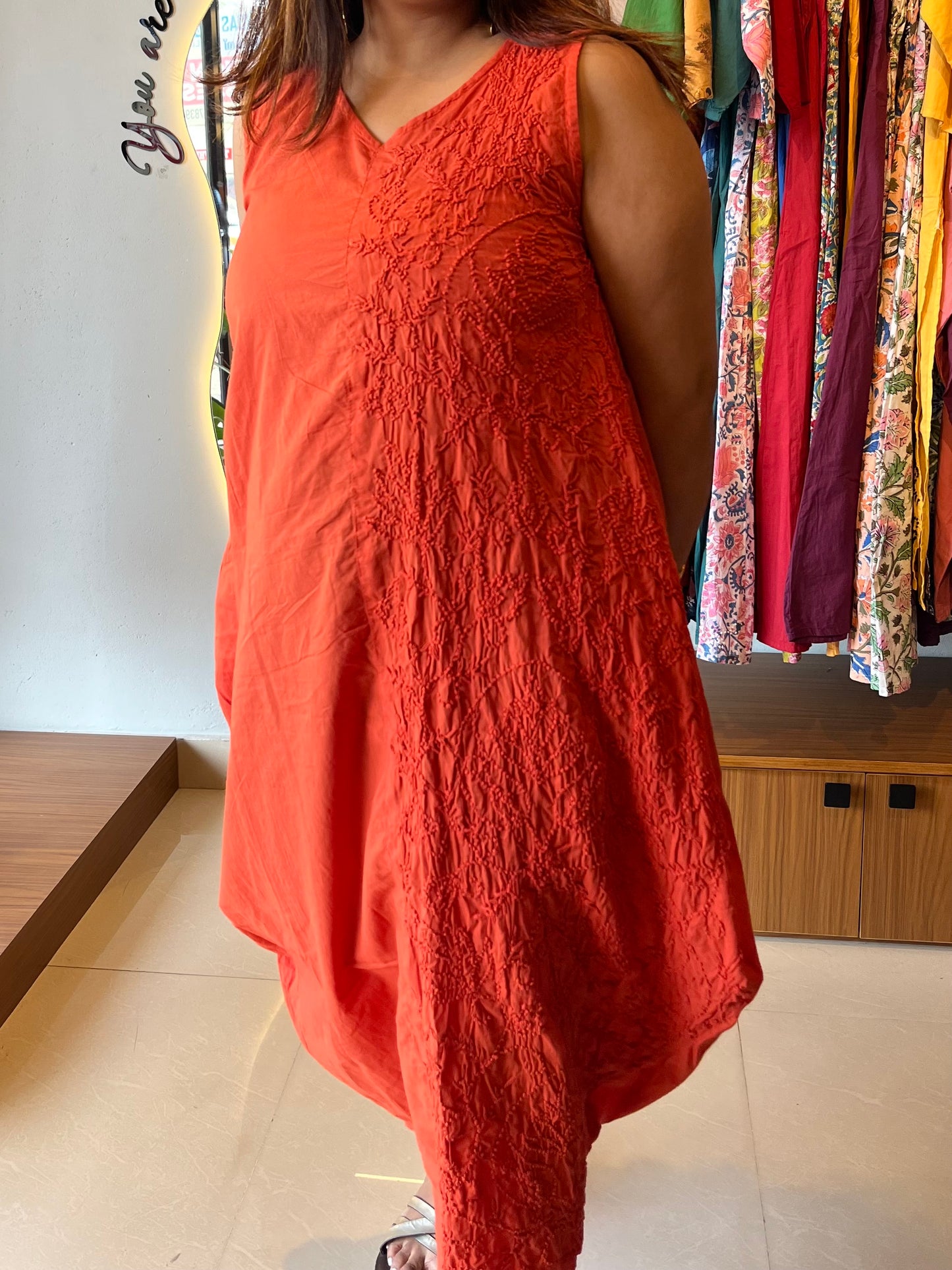 Balloon dress - Rust orange