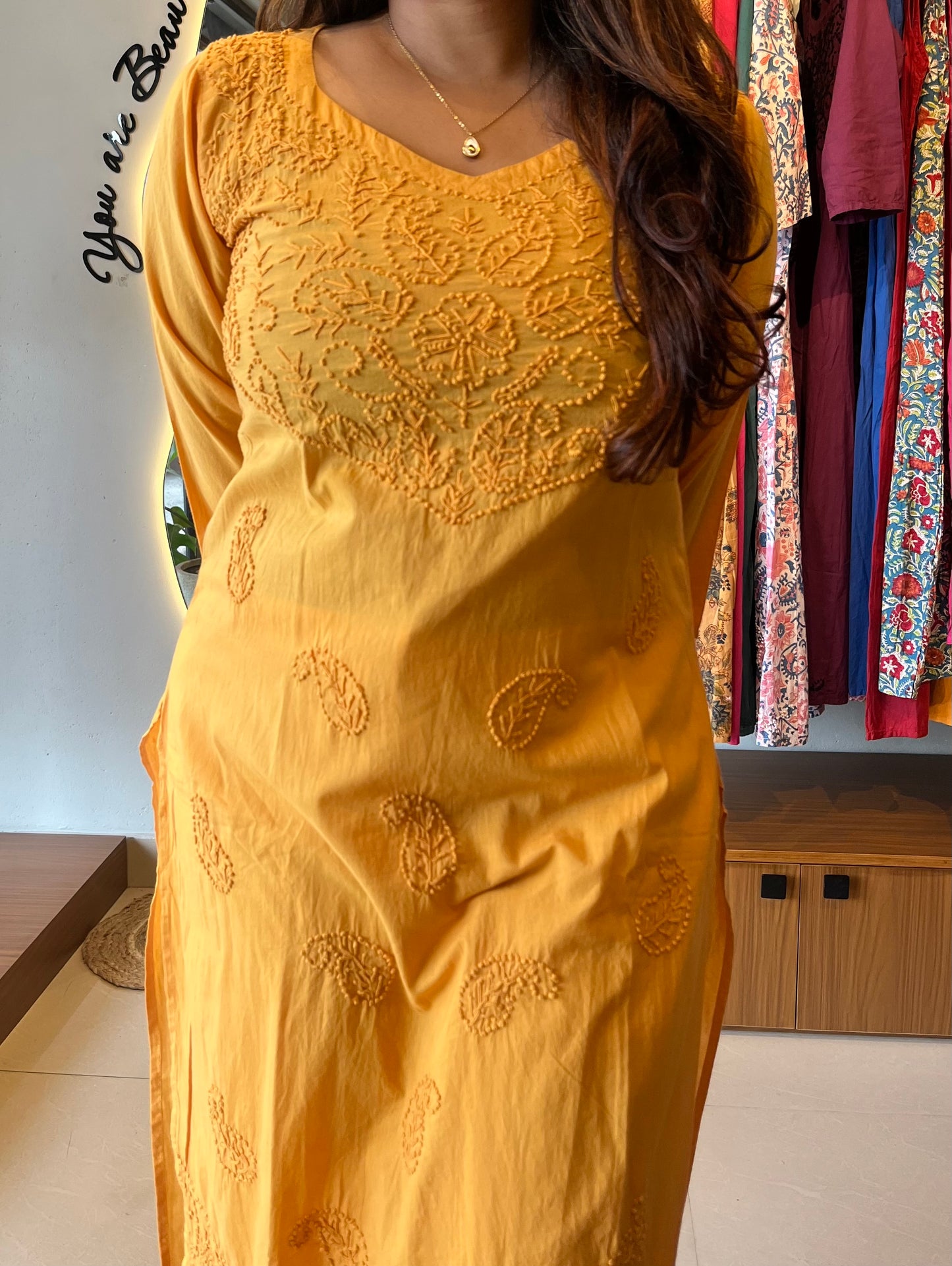 Straight Kurti - Mustard Yellow
