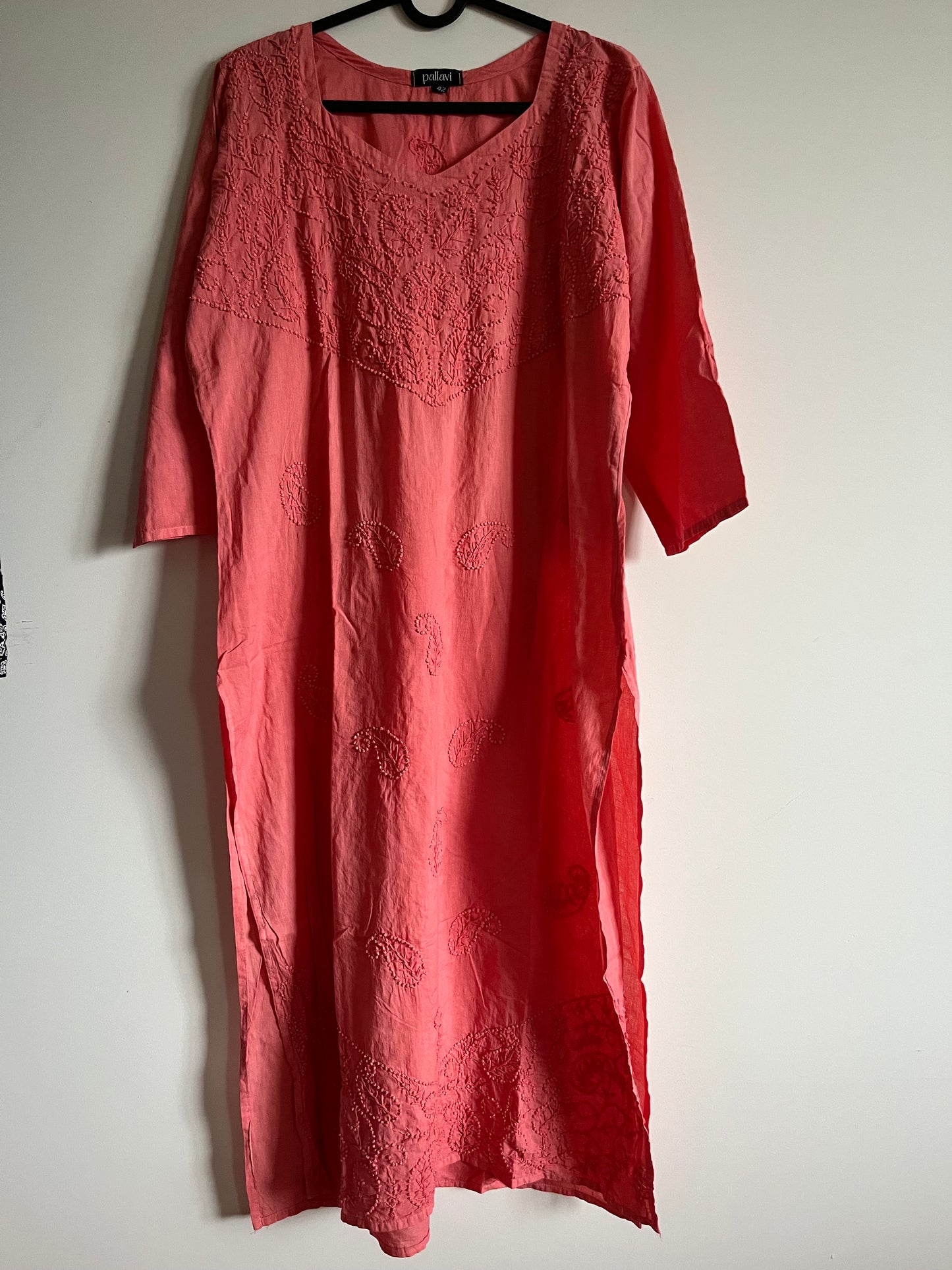 Straight Kurti and pant PRE-ORDER - Neon Peach