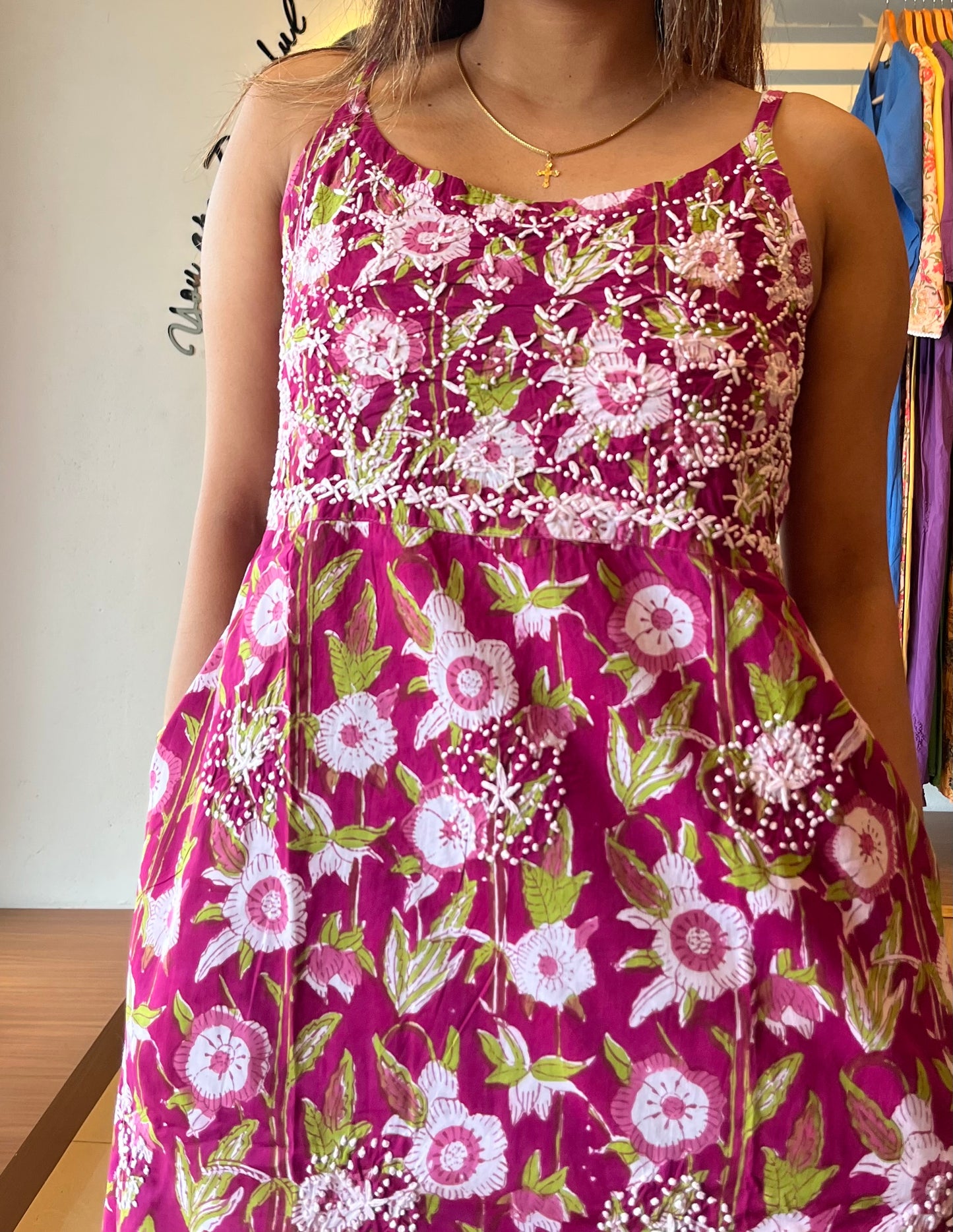 Sleeveless A-line Dress - Purple vega