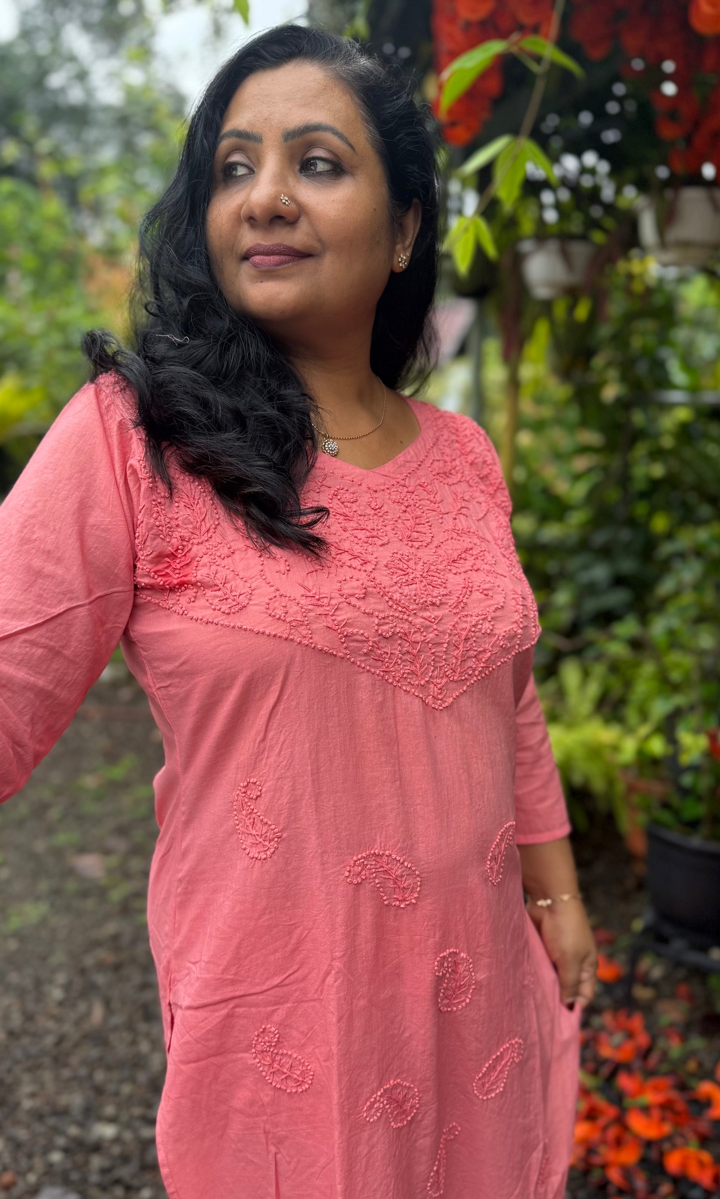 Straight Kurti and pant PRE-ORDER - Neon Peach