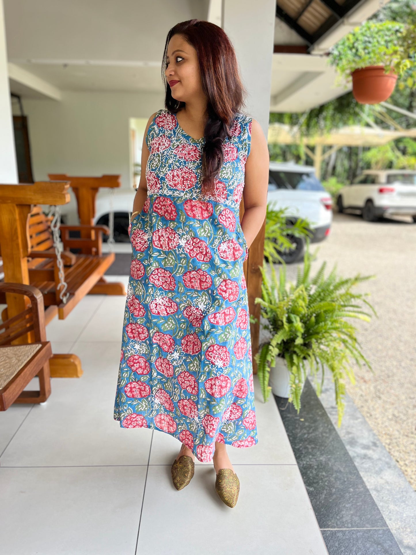 Sleeveless A-line Dress - Pinkbelle