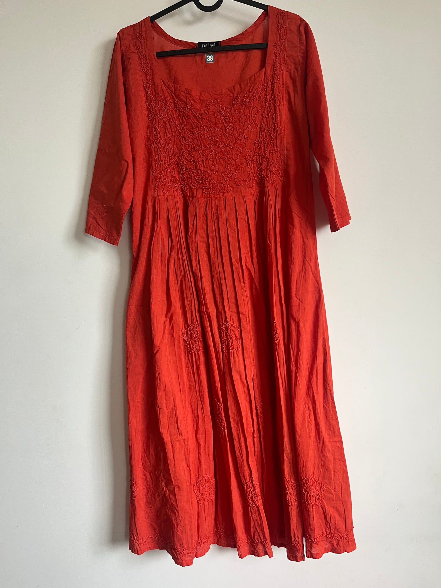 Pleated dress - Dark Rust Orange