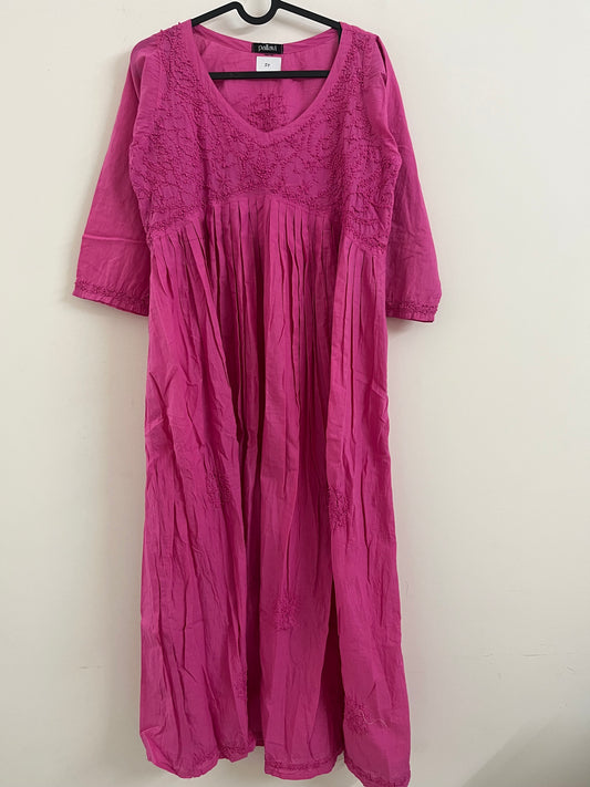 Aliya Cut Dress - Hot Pink