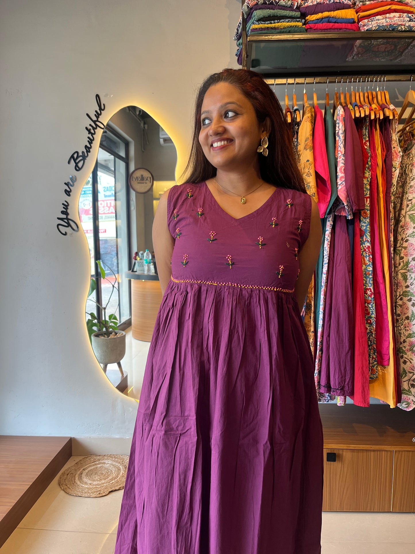 Blush and Bloom  Dress - Wine