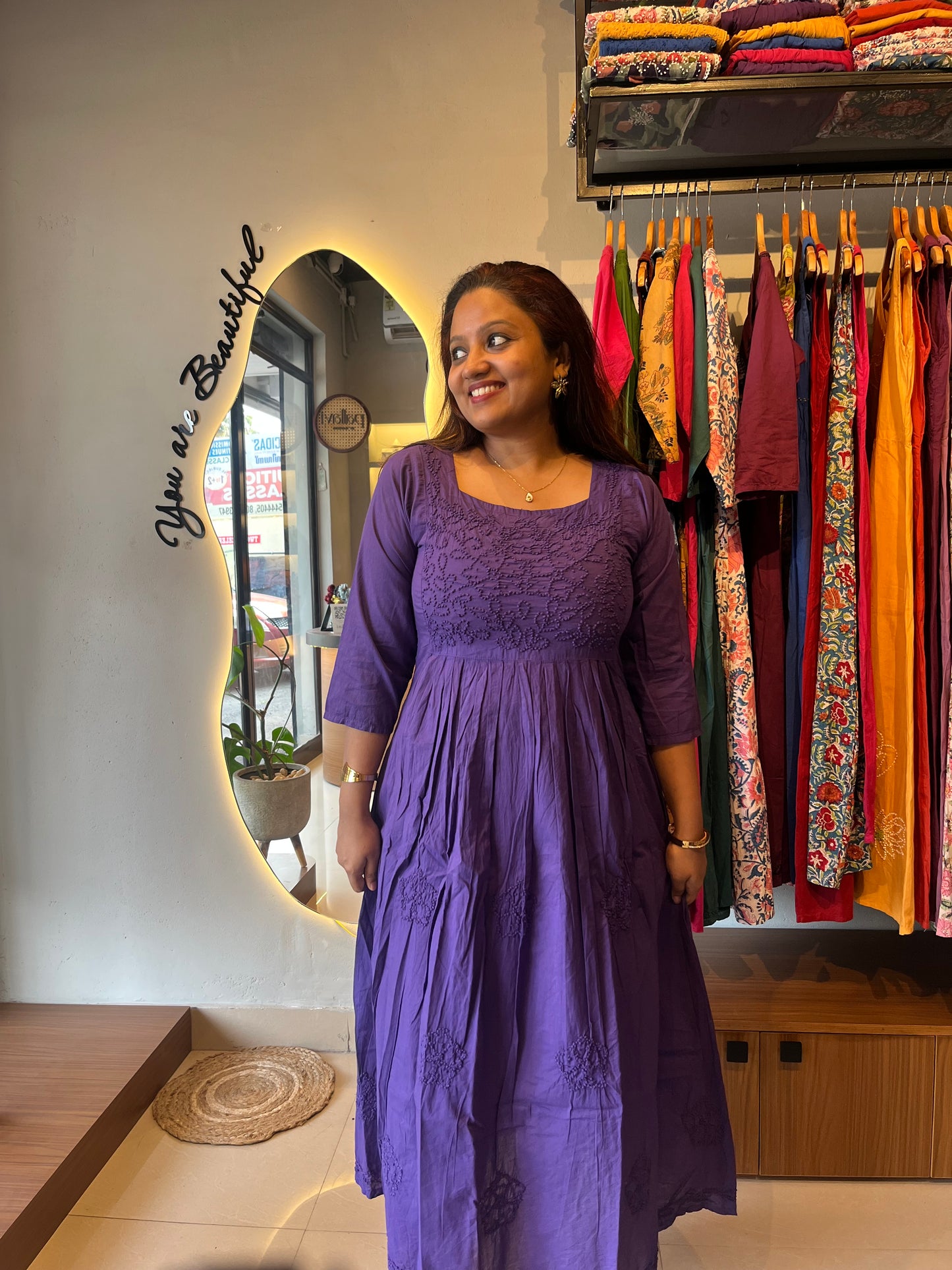 Pleated dress - Indigo