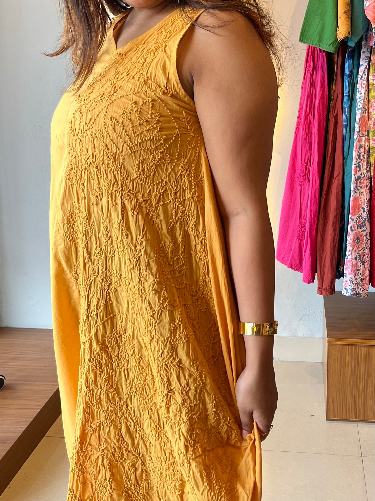 Balloon dress - Mustard Yellow
