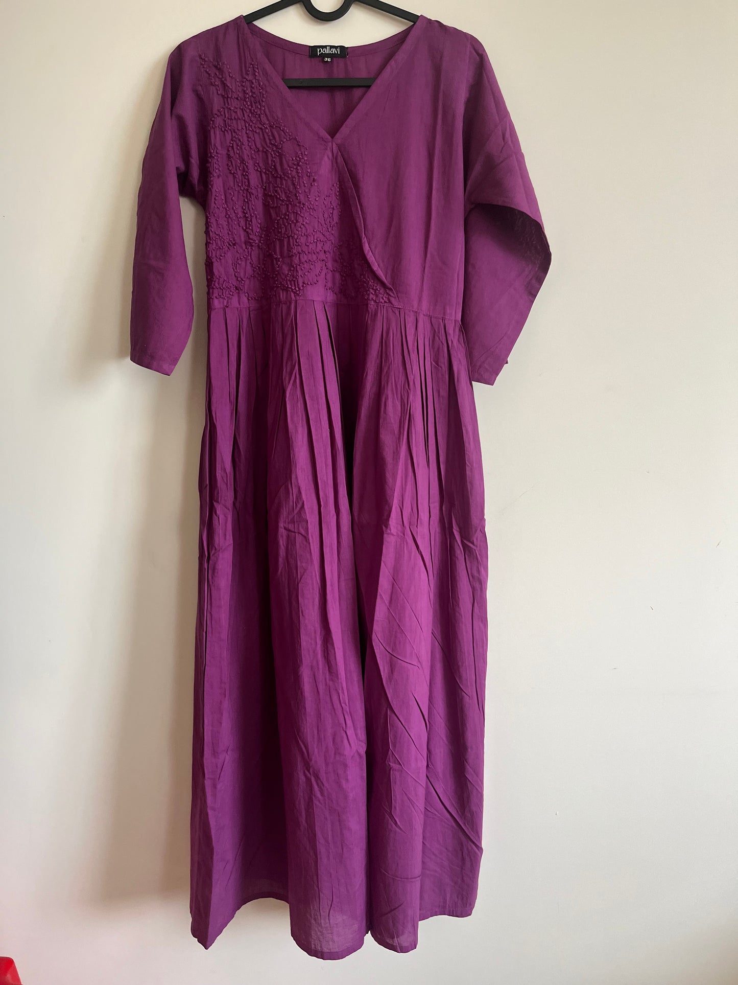 Pleated Angrakha dress - Purple