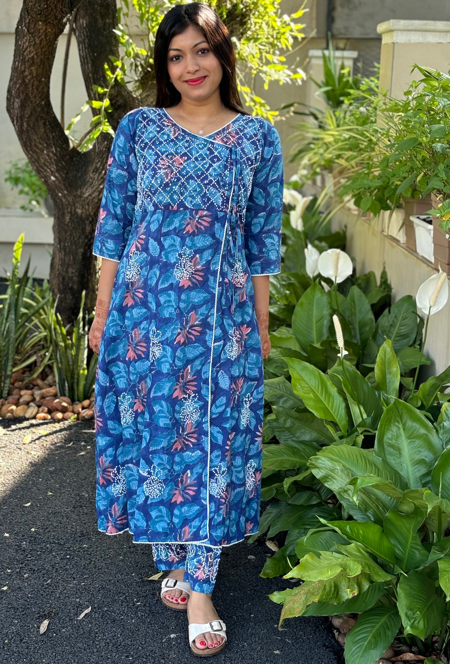 Angrakha Kurti and pant PRE-ORDER - Neelima