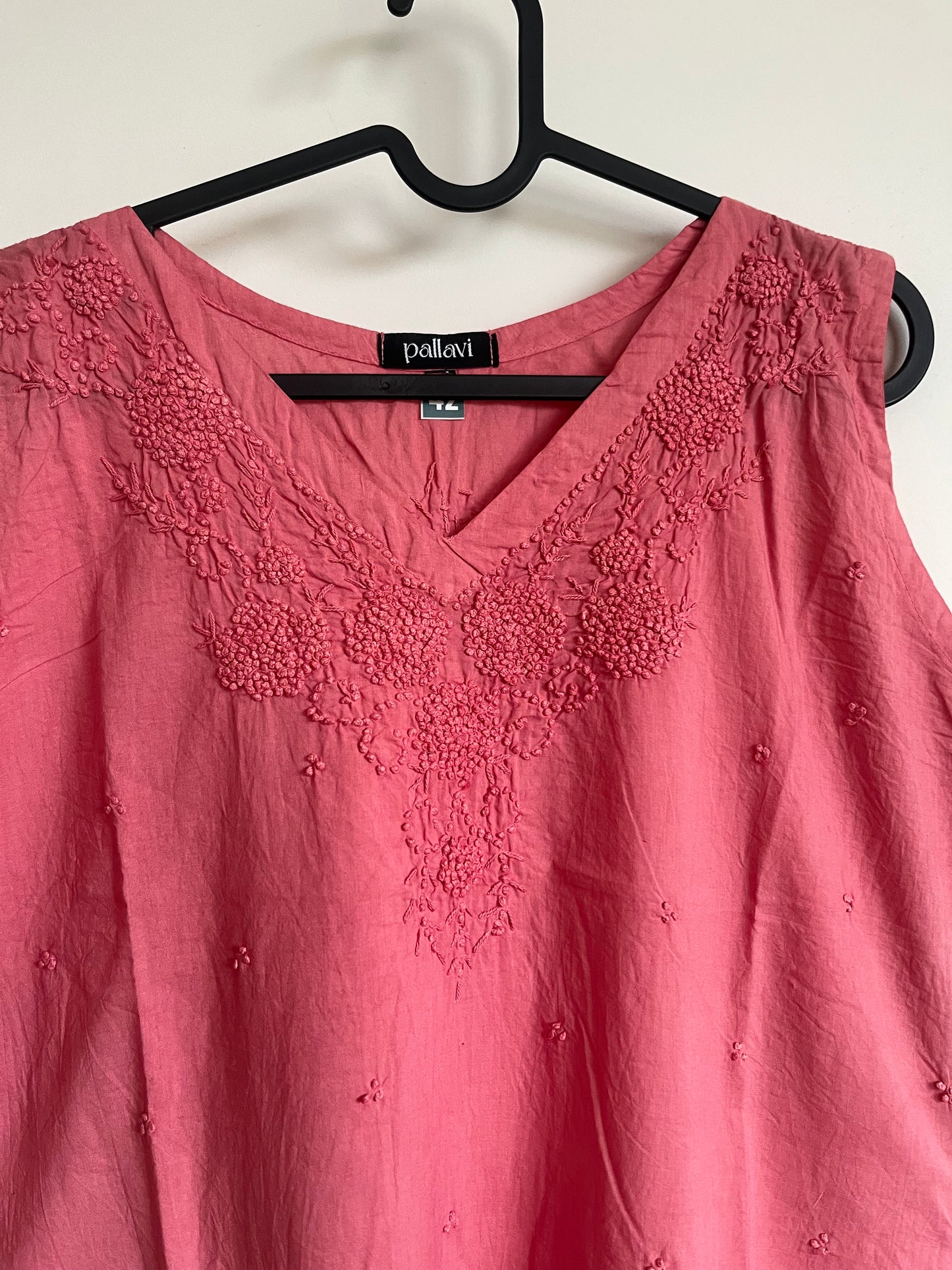 Straight Kurti and pant (Sleeveless) - Nude Pink