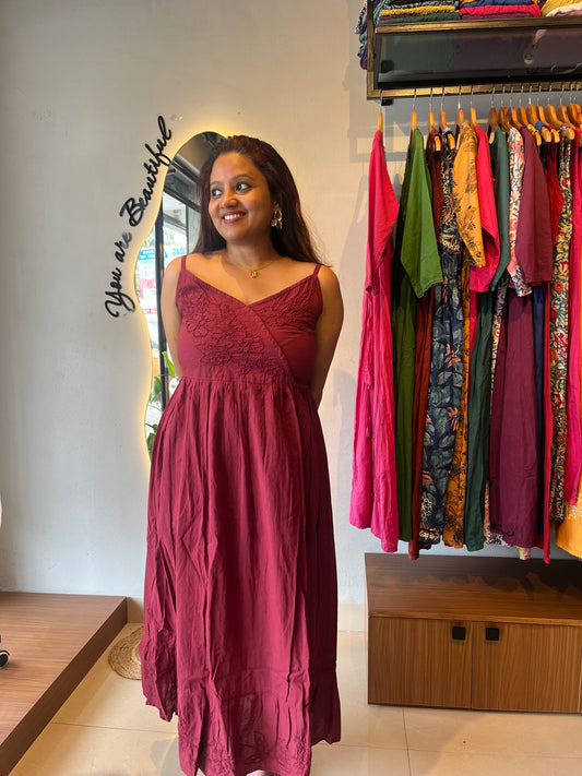 Garden whispers  Dress - Maroon