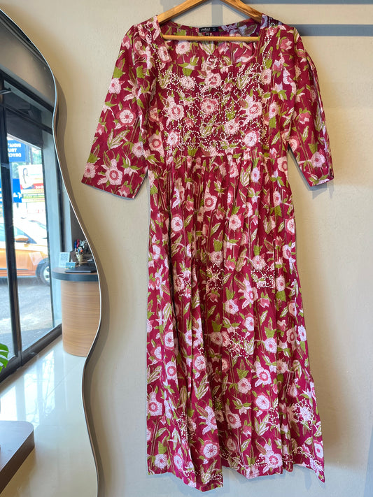 Pleated Dress - Purple Vega
