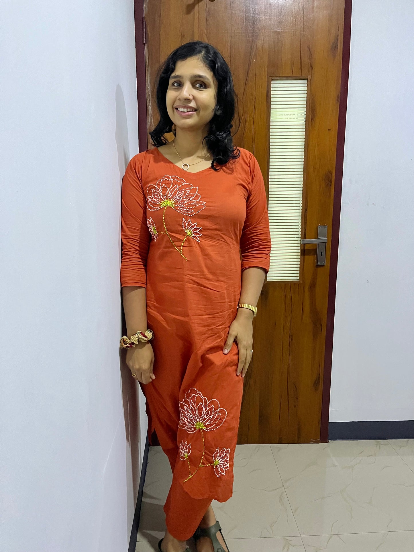 Straight Kurti and pant PRE-ORDER - Rust Orange