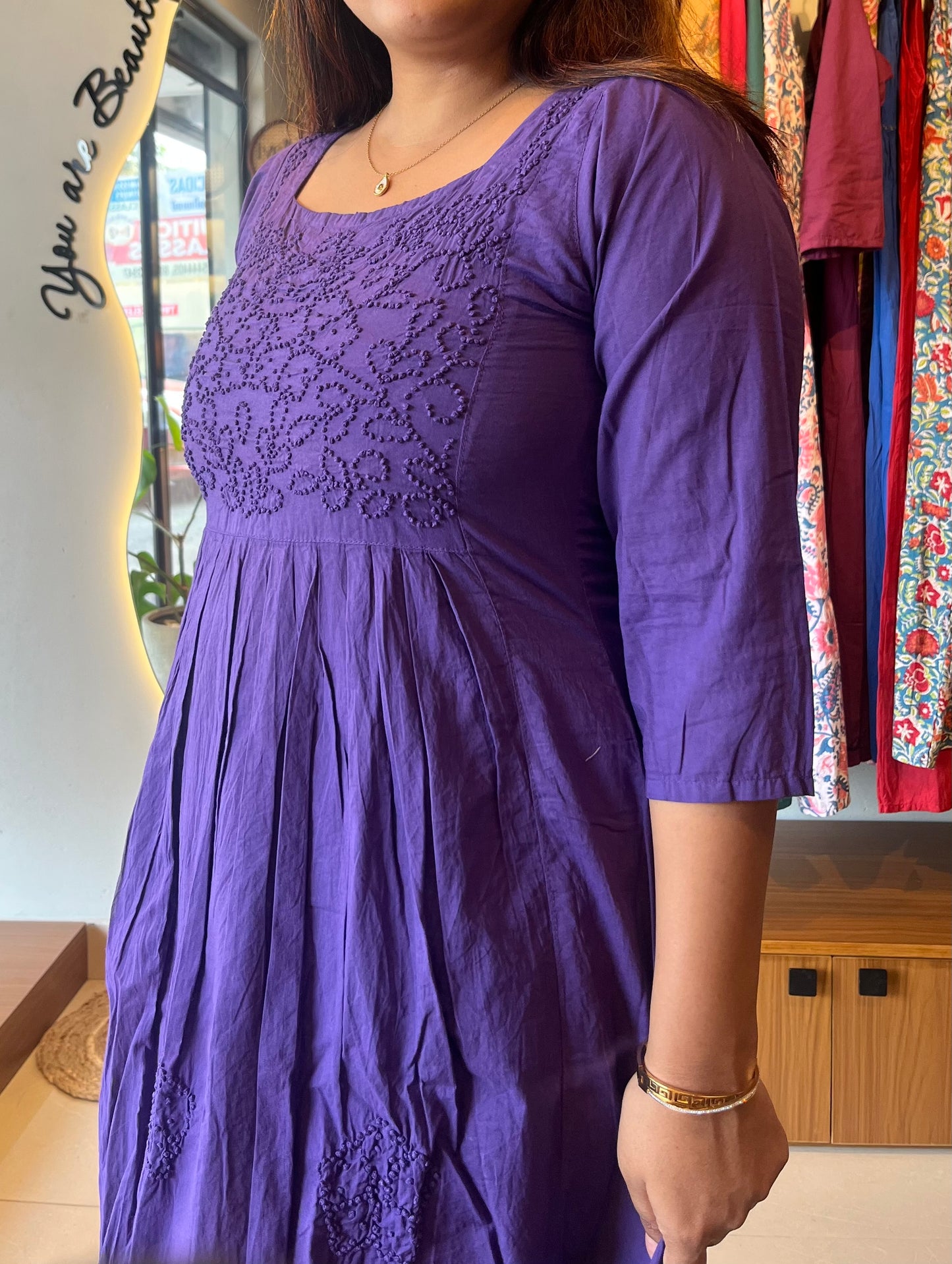 Pleated dress - Indigo