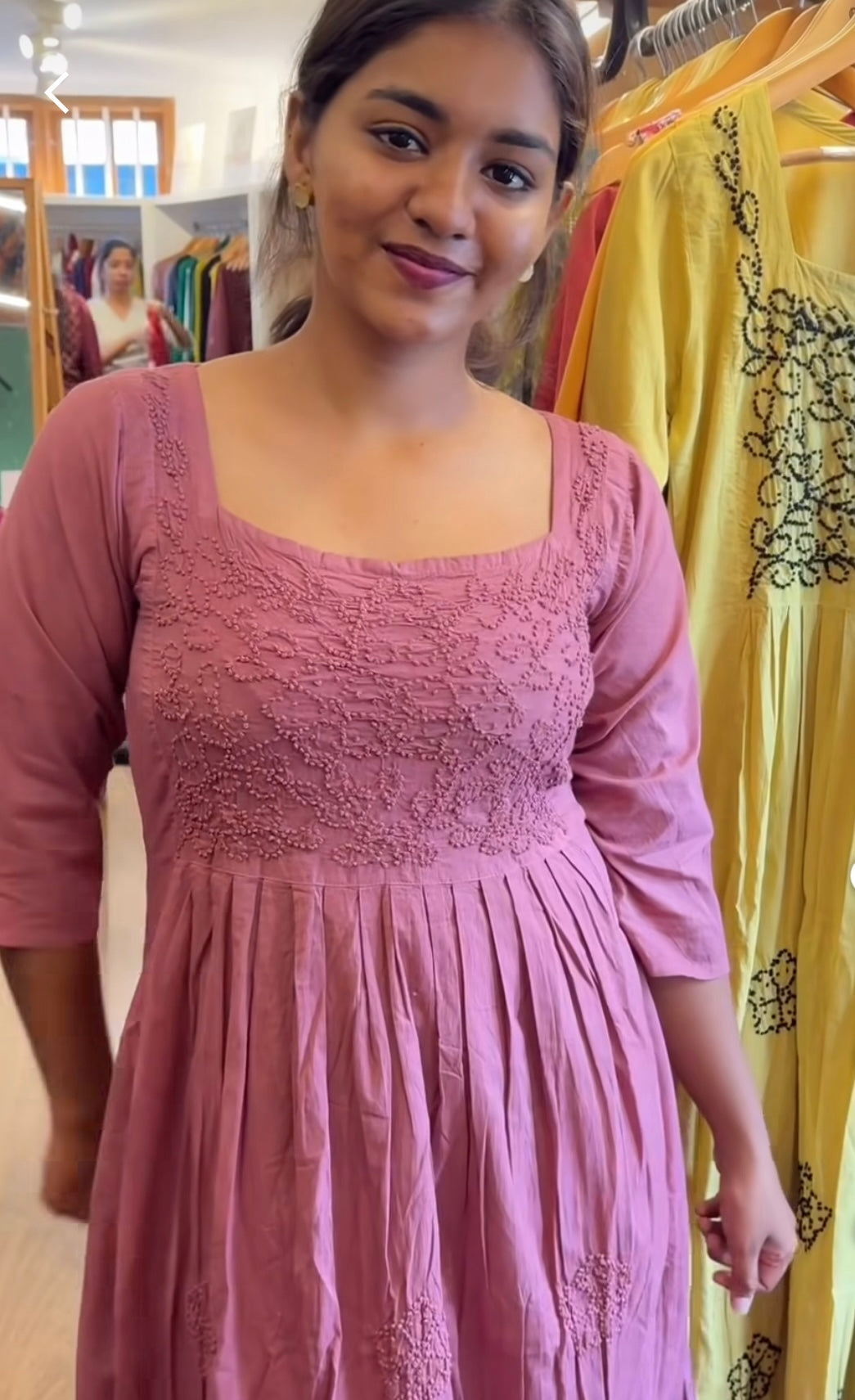 Pleated dress  PRE-ORDER - Dark Chikku