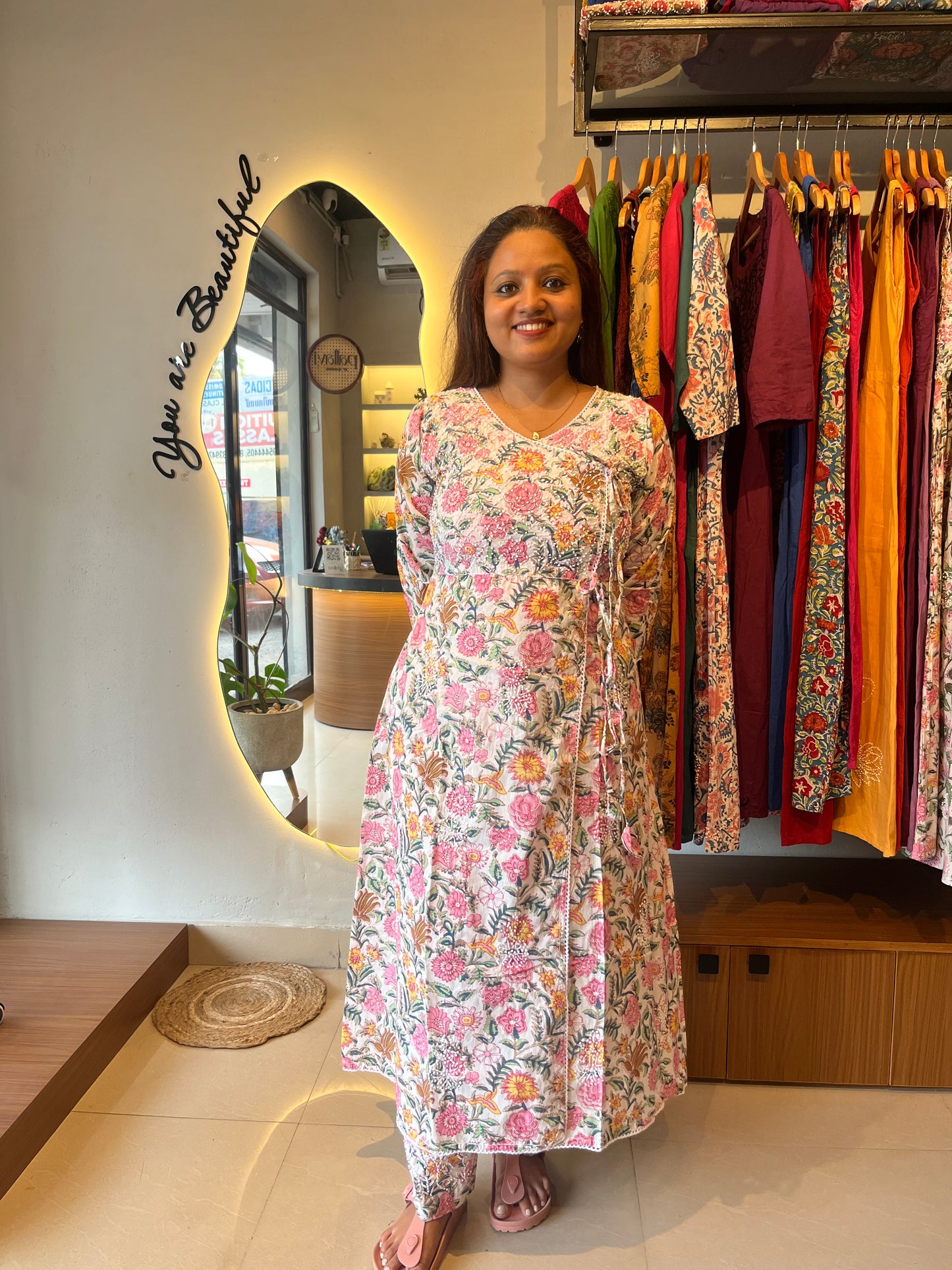 Angrakha - Floral White