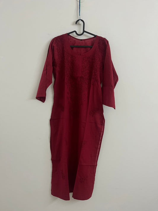 Straight Kurti - Maroon