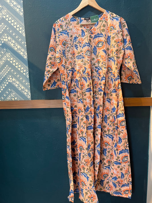 Pleated Angrakha dress PRE-ORDER - Rhea