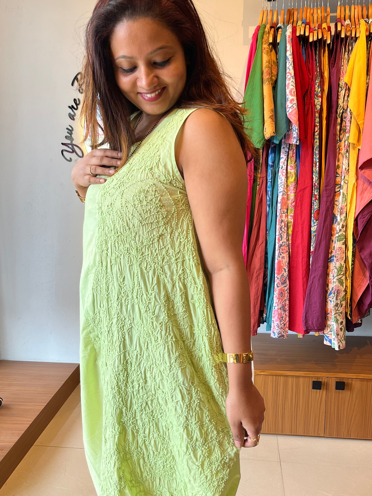 Balloon dress - Pista Green
