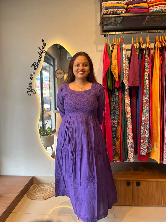Pleated dress - Indigo