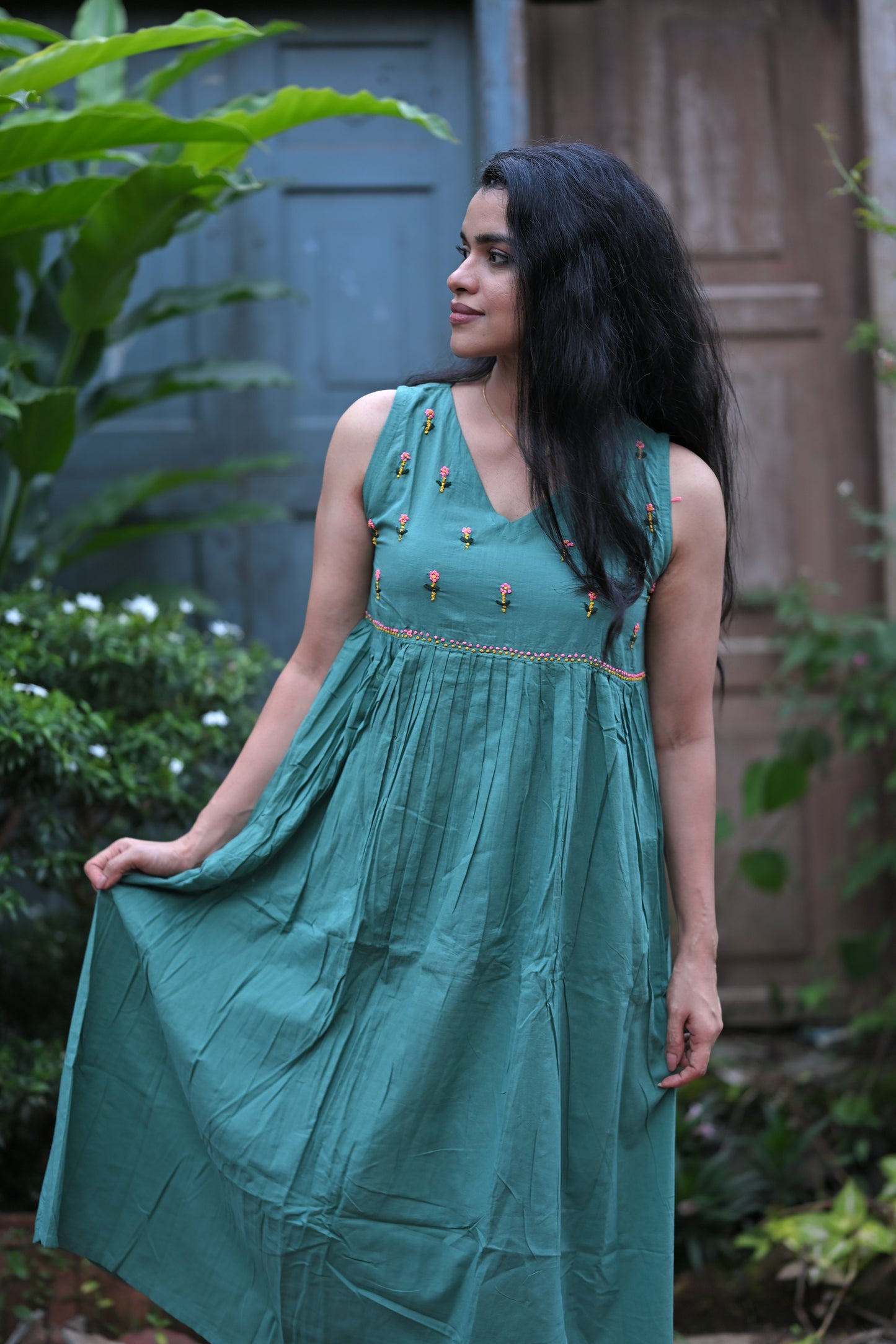 Blush and Bloom  Dress PRE-ORDER - Teal