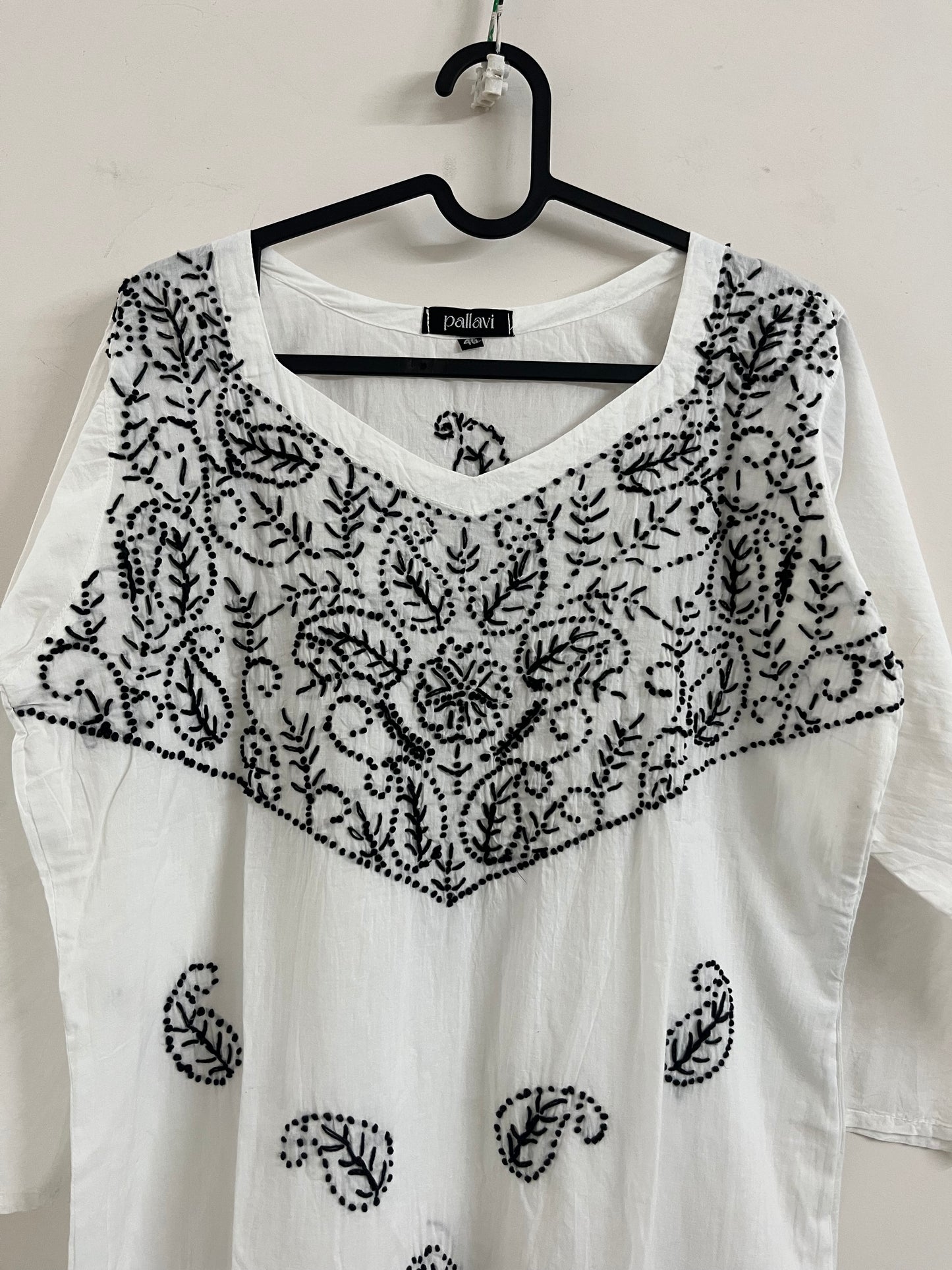 Straight Kurti PRE-ORDER - Black knots on White