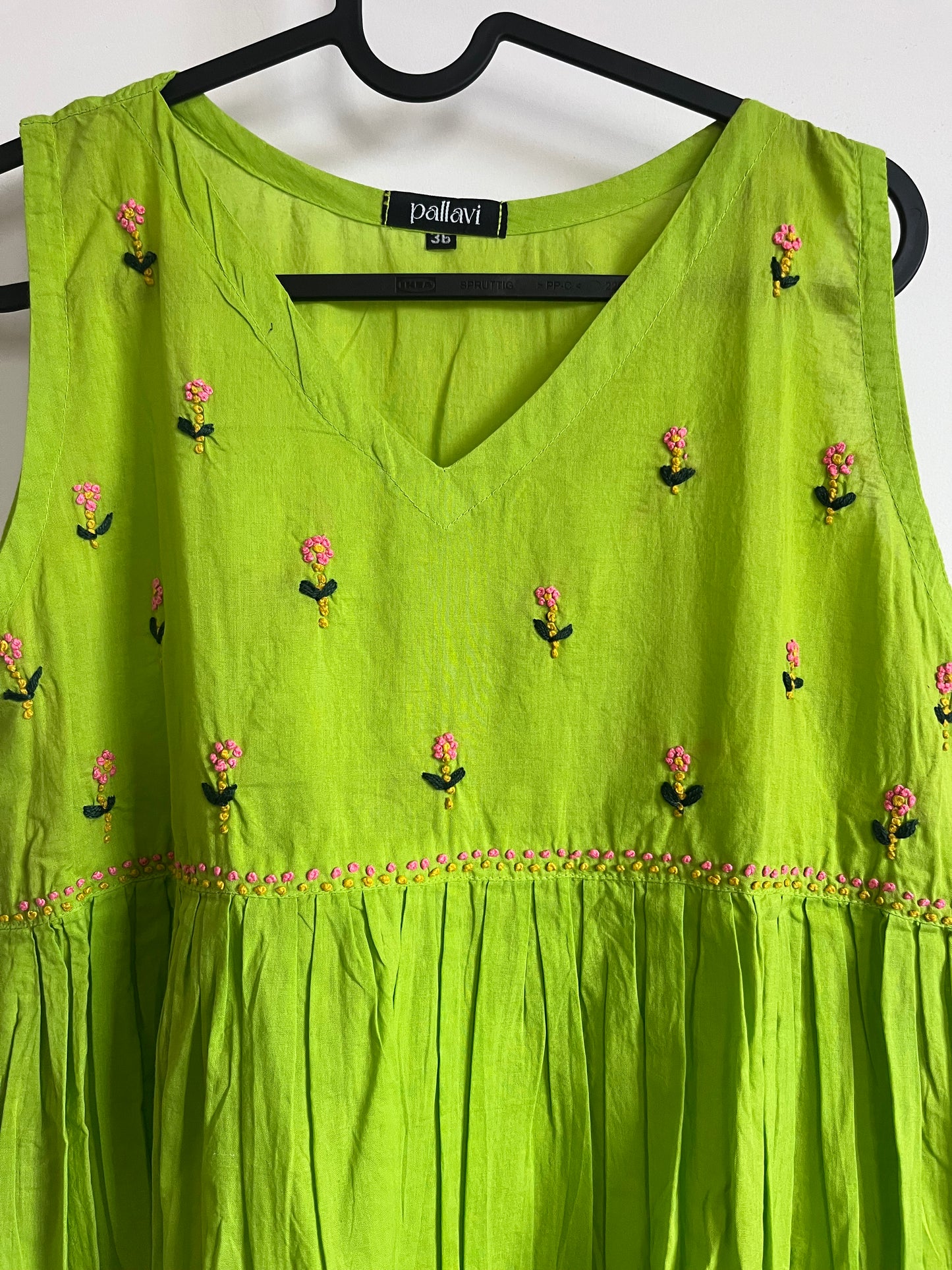 Blush and Bloom  Dress - Neon green