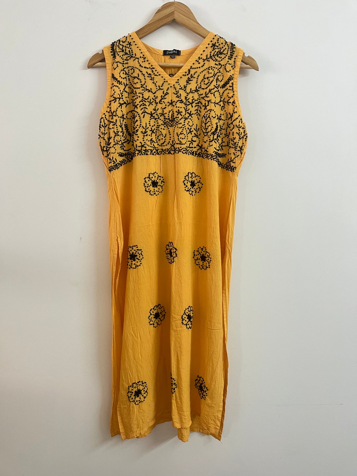 Sleeveless Straight Kurti and Pant (co-ord set) - Mustard Yellow