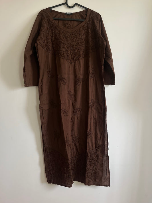 Straight Kurti - Coffee brown