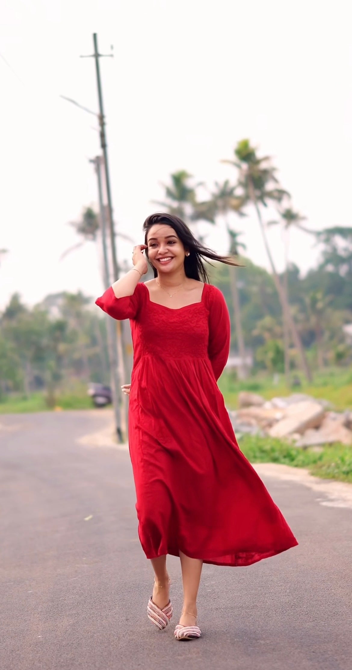 Pleated dress - Red