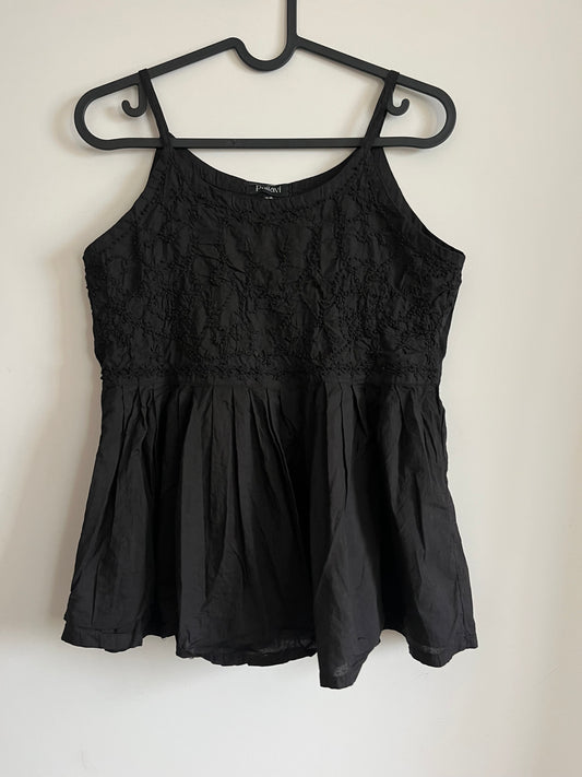 Flared Short Top - Black