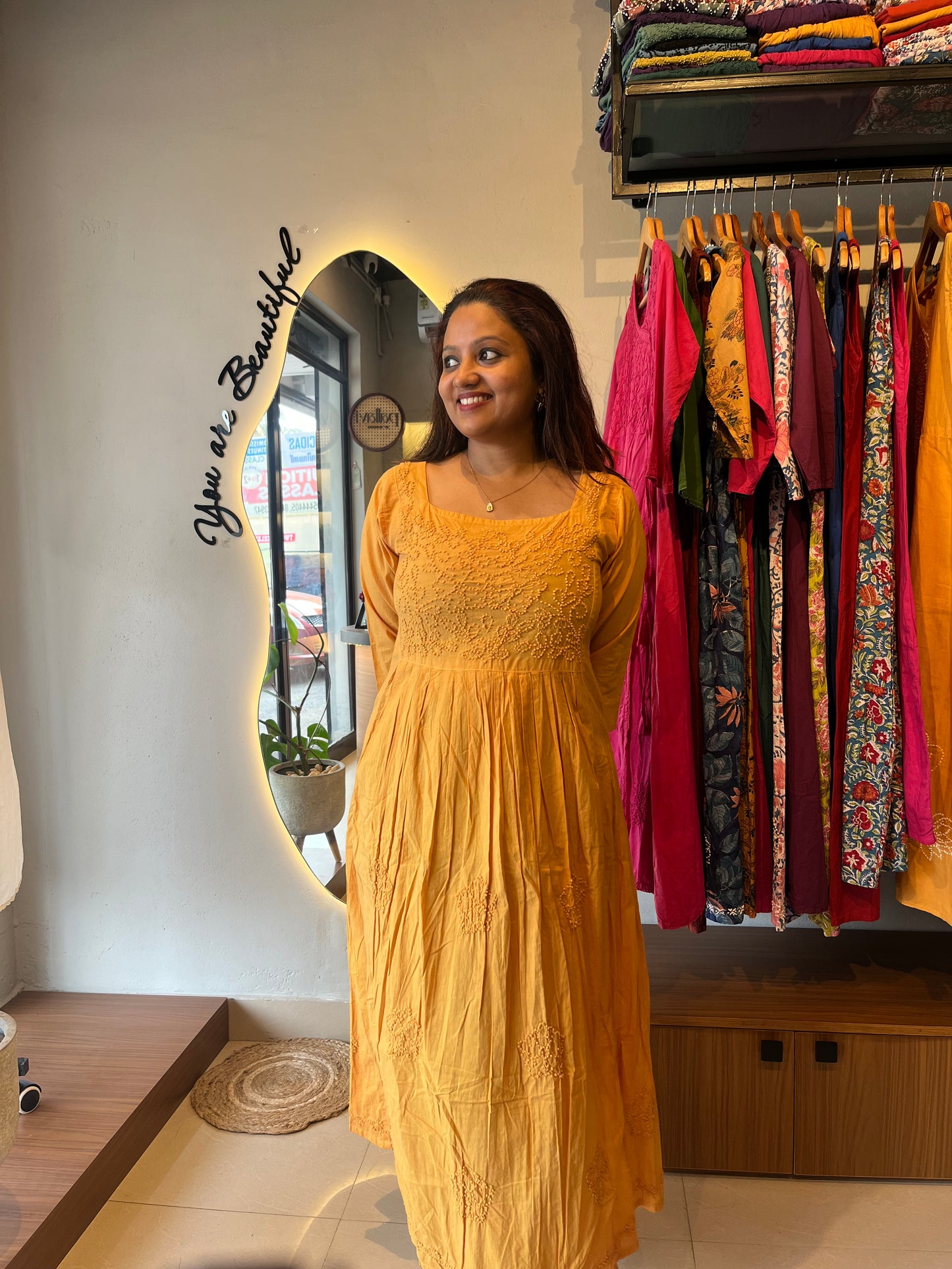 Pleated dress - Mustard Yellow
